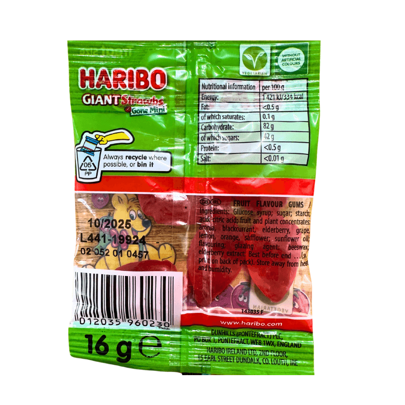 Haribo Giant Strawbs Treat Size