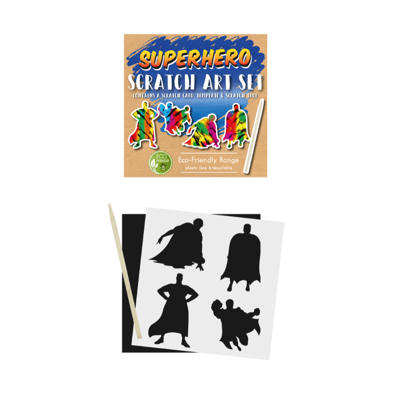 Mini Eco-Friendly Superhero Scratch Art Set