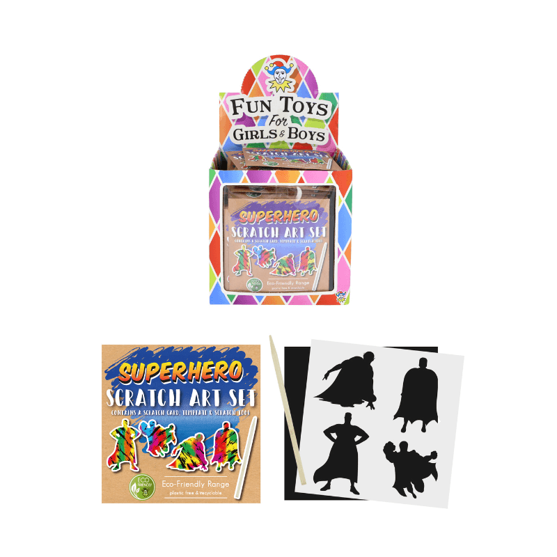 Mini Eco-Friendly Superhero Scratch Art Set