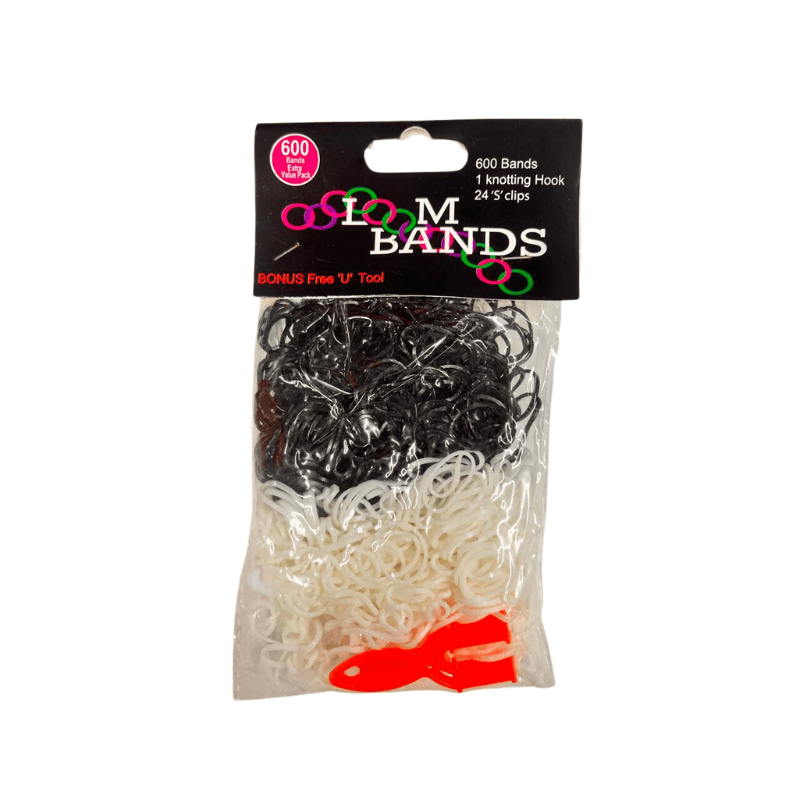 600 BLACK & WHITE LOOM BANDS
