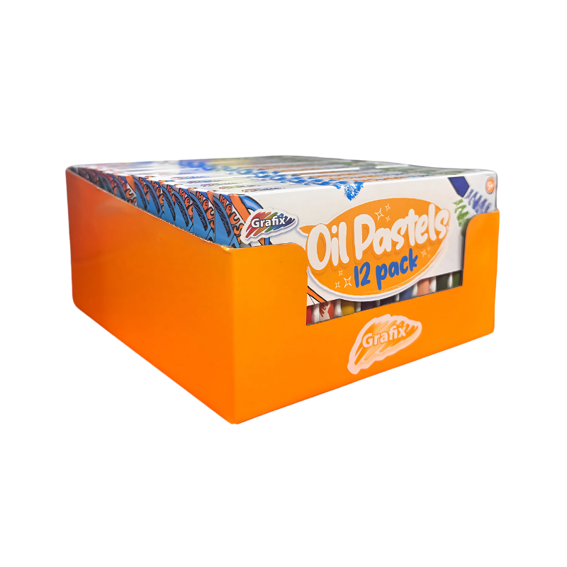 Wholesale Grafix 12 Coloured Oil Pastels - (CDU of 12)