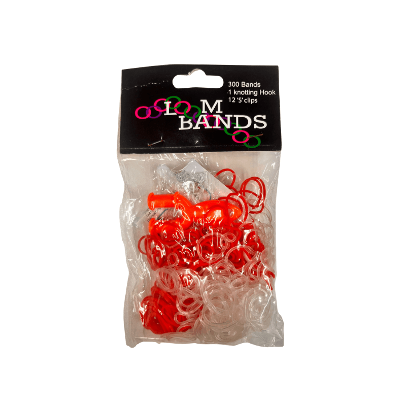 600 RED & CLEAR LOOM BANDS