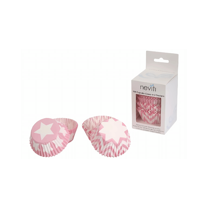 Little Pink Star Cupcake Cases - 100 Pack