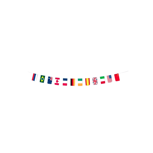 5m Multiple Country Flag Bunting - Made Of Fabric