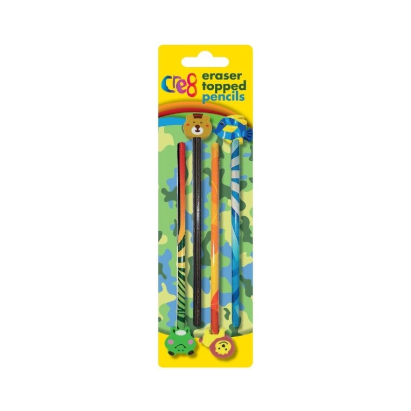 Eraser Topped Pencils 4 pack