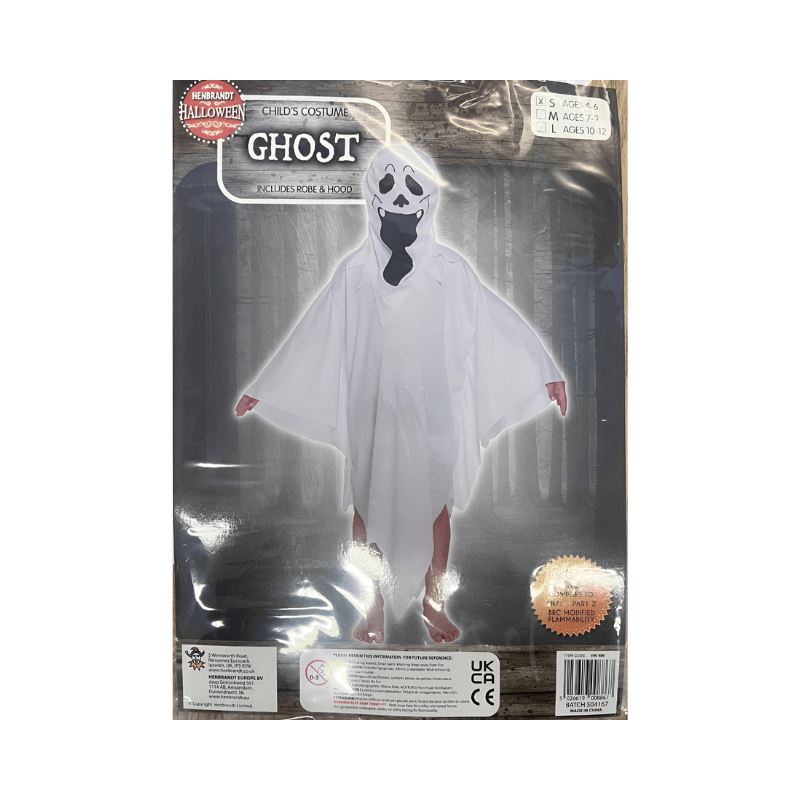 Ghost Fancy Dress Costume - Age 4-6
