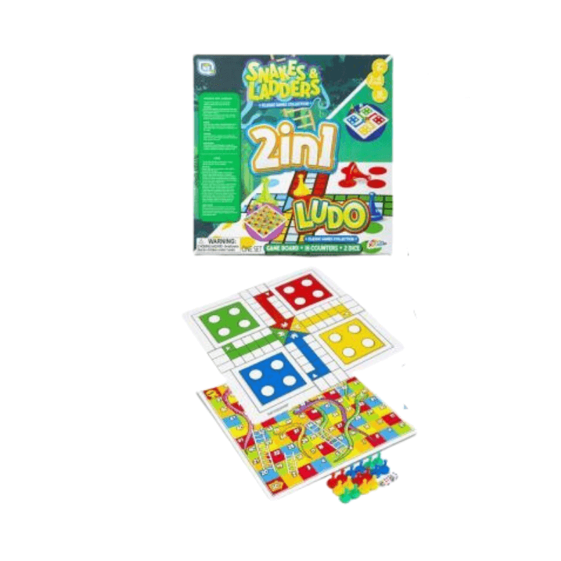 Grafix 2in1 Snakes and Ladders & Ludo Board Games