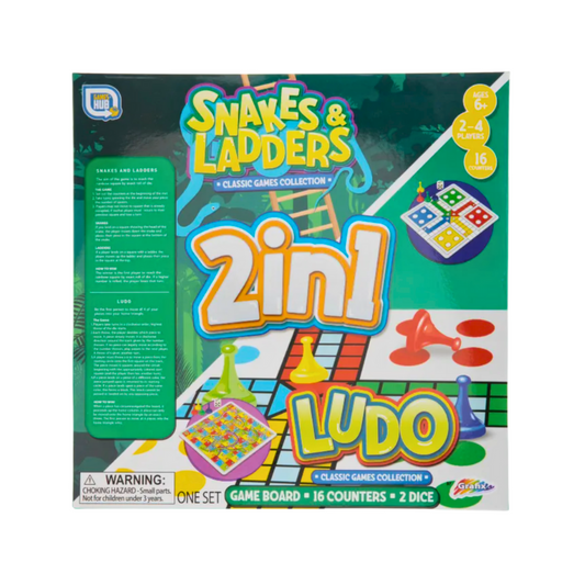 Grafix 2in1 Snakes and Ladders & Ludo Board Games
