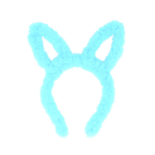 Kids Blue Furry Bunny Ears Headband
