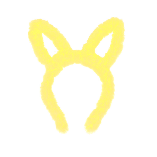 Kids Yellow Furry Bunny Ears Headband