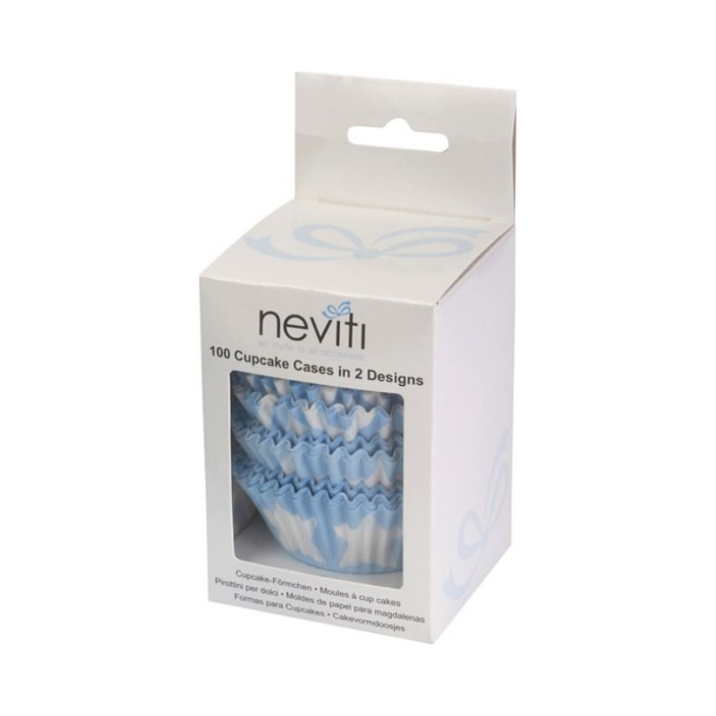 Little Blue Star Cupcake Cases - 100 Pack