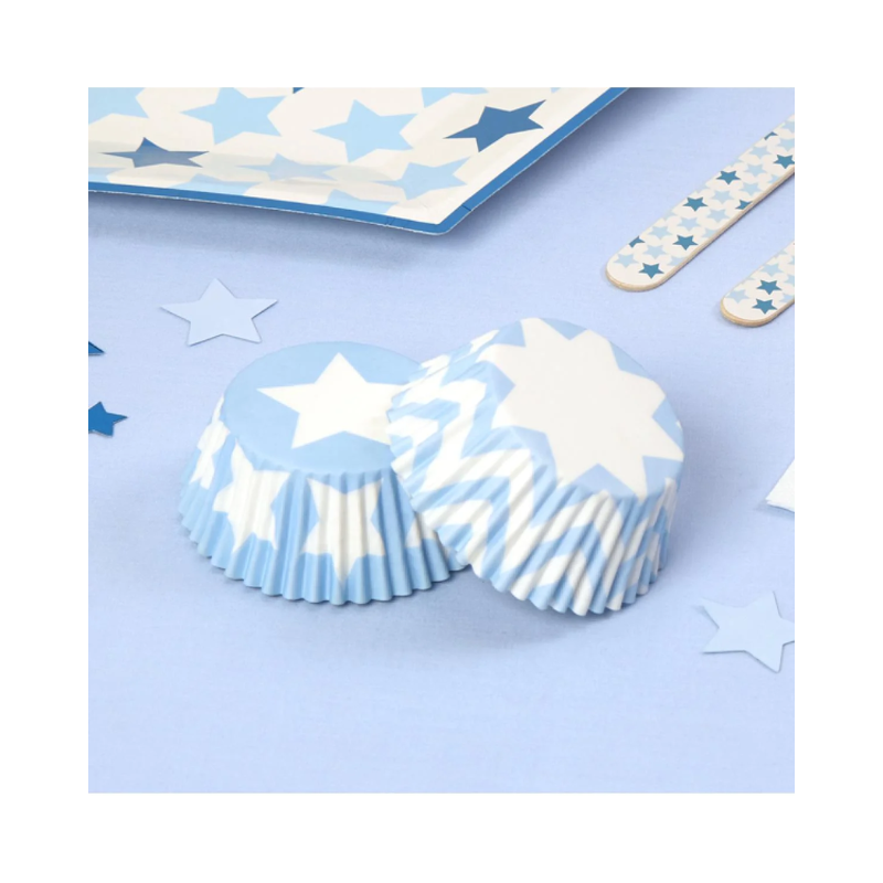 Little Blue Star Cupcake Cases - 100 Pack