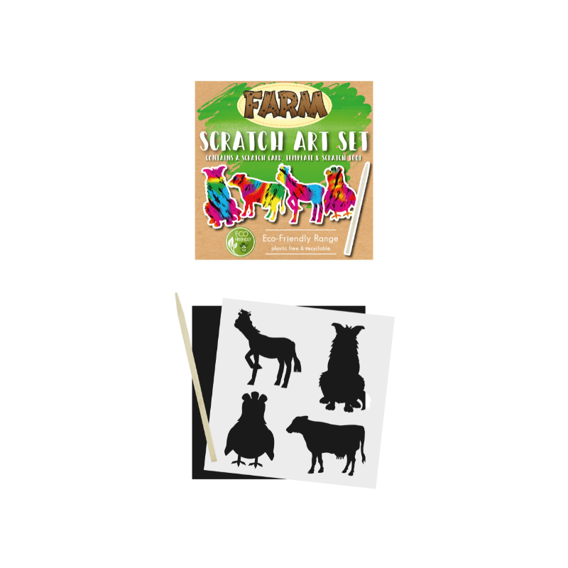  Mini Eco-Friendly Farm Scratch Art set