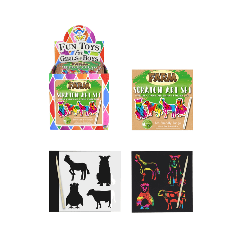  Mini Eco-Friendly Farm Scratch Art set