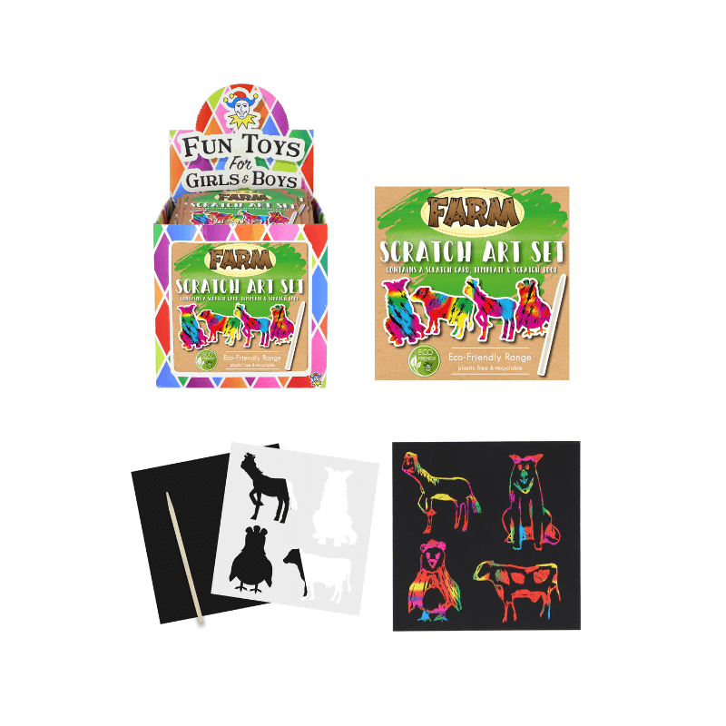  Mini Eco-Friendly Farm Scratch Art set