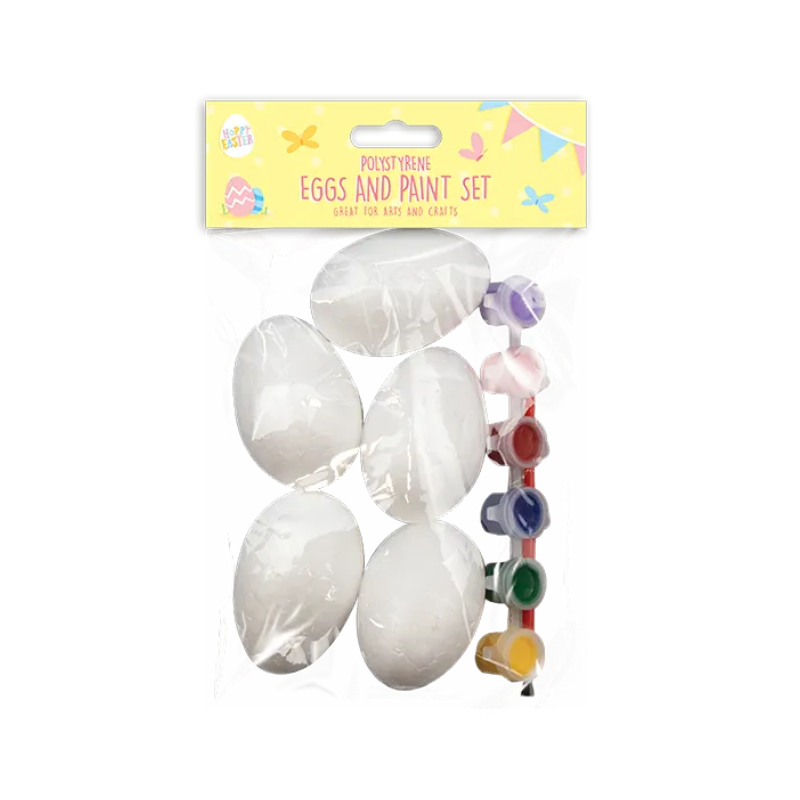 Polystyrene Eggs And Paint Set