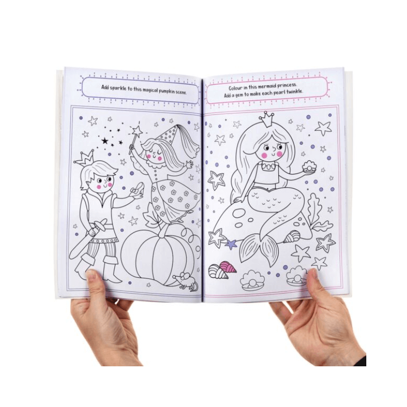 Princess Gem Sticker Colouring Book