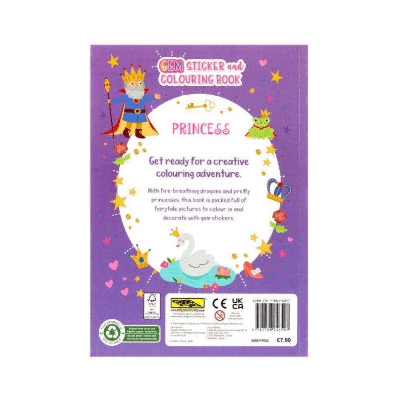 Princess Gem Sticker Colouring Book