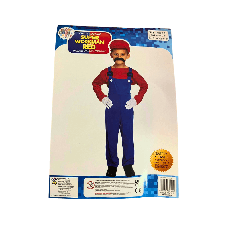 Super Mario Inspired Fancy Dress Costume - Age 4-6