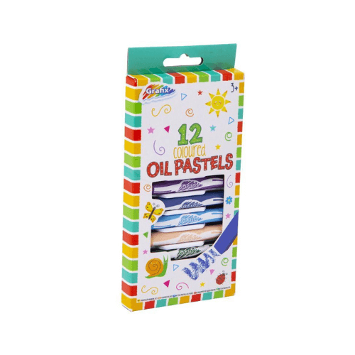 Wholesale Grafix 12 Coloured Oil Pastels  - (CDU of 12)